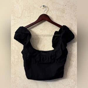 Zara Black Crop Top ON/OFF Shoulder